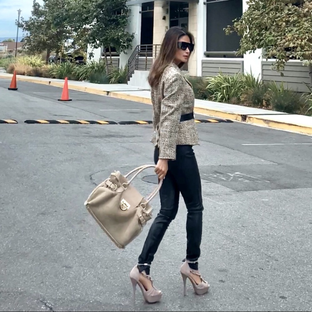 Authentic Salvatore Ferragamo Shearling bag